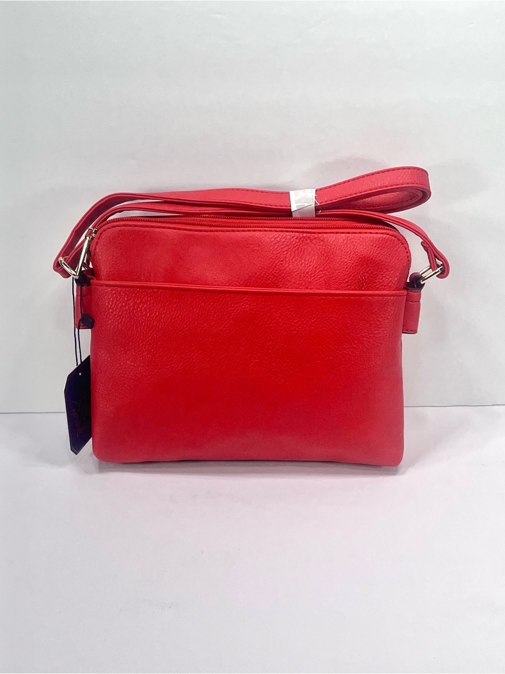 Vintage Y2K Red Faux Leather Classic Crossbody Bag - Sleek Everyday Carry New